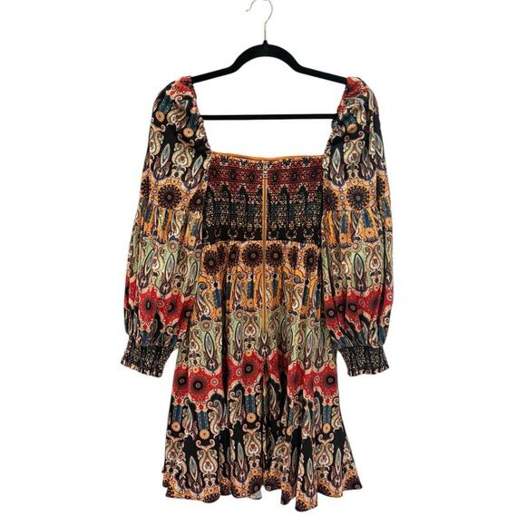 Alice + Olivia Julissa Empire Waist Mini Dress Now And Forever Tangerine Size 6 - Picture 10 of 16